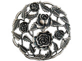 Pewter lid - Roses - 80 mm